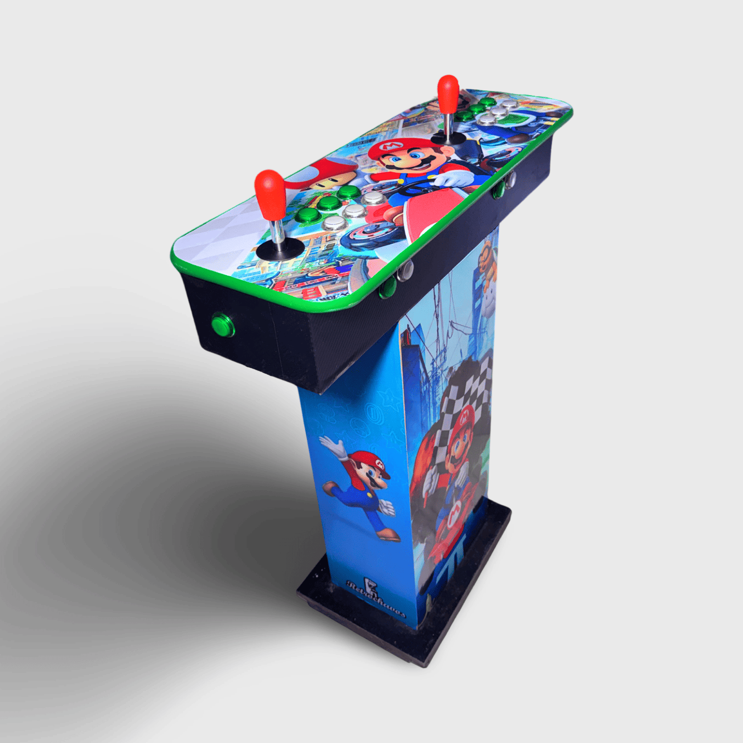 Tablero Arcade con Pedestal de Mario Bros