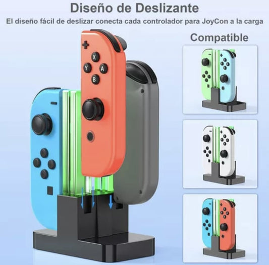 4 En 1 Base De Cargador P/ Control Joycon De Nintendo Switch